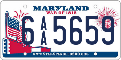 MD license plate 6AA5659