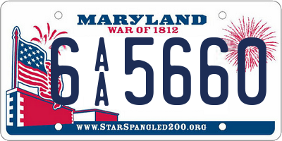 MD license plate 6AA5660