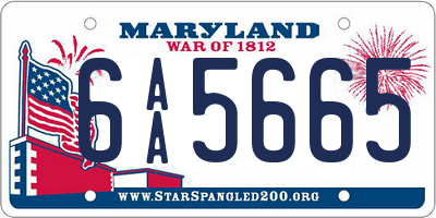 MD license plate 6AA5665