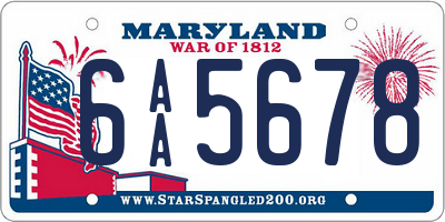 MD license plate 6AA5678