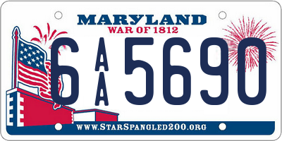 MD license plate 6AA5690