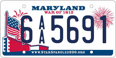 MD license plate 6AA5691