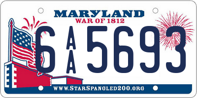 MD license plate 6AA5693