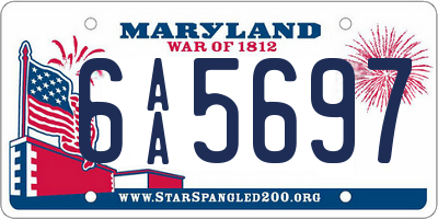 MD license plate 6AA5697