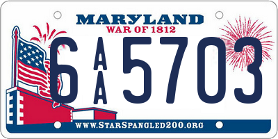 MD license plate 6AA5703