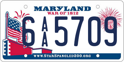 MD license plate 6AA5709