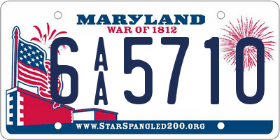 MD license plate 6AA5710