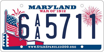 MD license plate 6AA5711