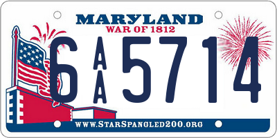 MD license plate 6AA5714