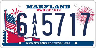 MD license plate 6AA5717