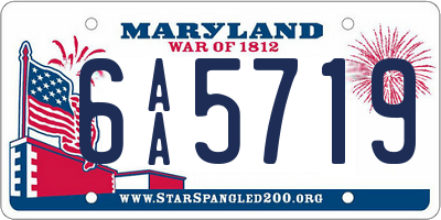 MD license plate 6AA5719