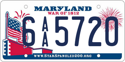 MD license plate 6AA5720