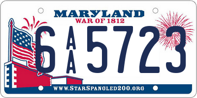 MD license plate 6AA5723