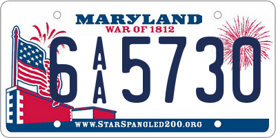 MD license plate 6AA5730