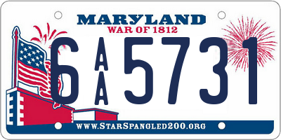 MD license plate 6AA5731