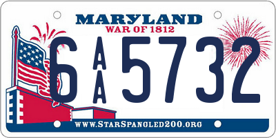 MD license plate 6AA5732