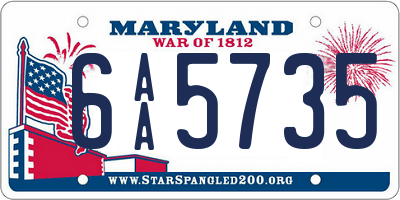 MD license plate 6AA5735