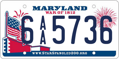 MD license plate 6AA5736