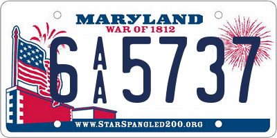 MD license plate 6AA5737