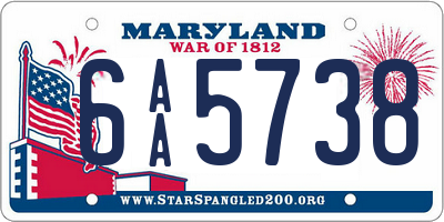 MD license plate 6AA5738