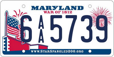 MD license plate 6AA5739