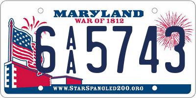 MD license plate 6AA5743