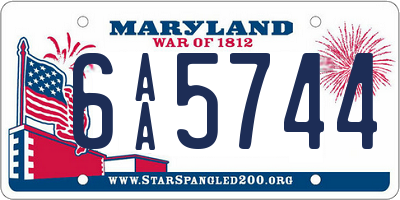 MD license plate 6AA5744