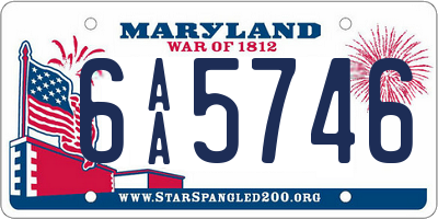 MD license plate 6AA5746