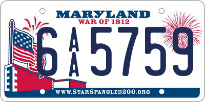 MD license plate 6AA5759