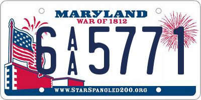 MD license plate 6AA5771