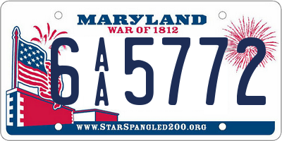 MD license plate 6AA5772