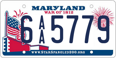 MD license plate 6AA5779