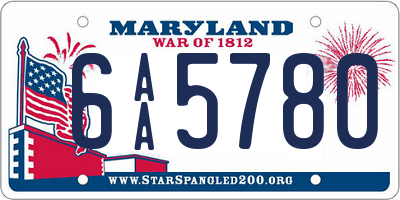 MD license plate 6AA5780