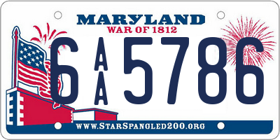 MD license plate 6AA5786