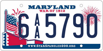 MD license plate 6AA5790