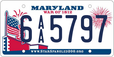 MD license plate 6AA5797