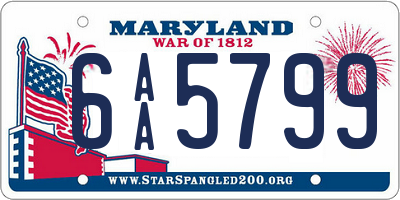 MD license plate 6AA5799