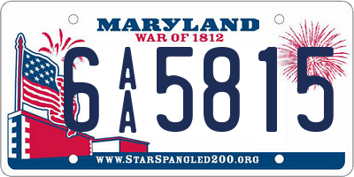 MD license plate 6AA5815