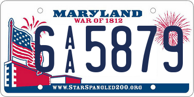 MD license plate 6AA5879