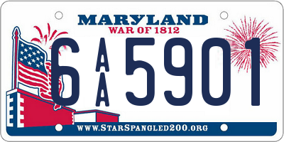 MD license plate 6AA5901