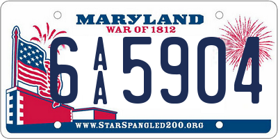 MD license plate 6AA5904