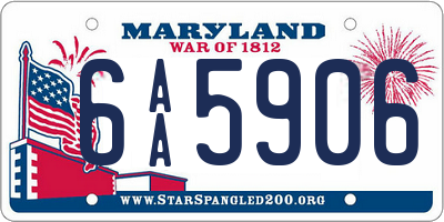 MD license plate 6AA5906