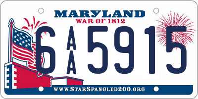 MD license plate 6AA5915