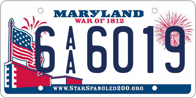 MD license plate 6AA6019