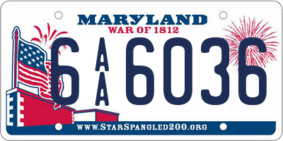 MD license plate 6AA6036
