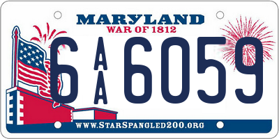 MD license plate 6AA6059