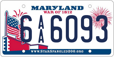 MD license plate 6AA6093