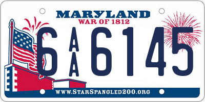 MD license plate 6AA6145