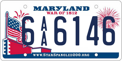 MD license plate 6AA6146