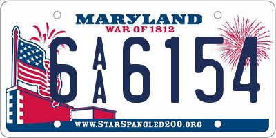 MD license plate 6AA6154